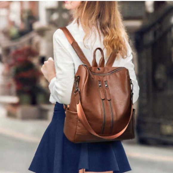 CLOSEOUT SALE! 💕New! Boho Vegan Brown Leather backpack - Picture 5 of 6